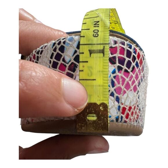 Spring Step Women's Laylani Suede Leather Floral Wedge Slide Sandals Blue Sz 38 - Picture 11 of 11